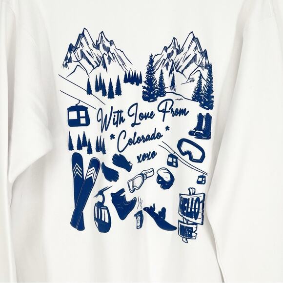 Pacific & Co. With Love From Colorado Crewneck Sweatshirt XL White - Picture 4 of 7